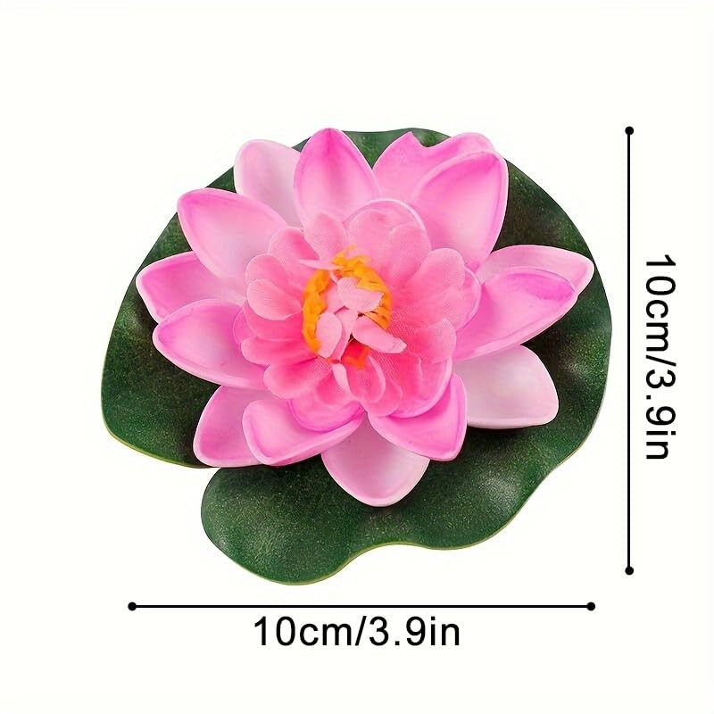 6 Pcs Artificial Water Lily Foam Lotus Flower Pond Decor for Pond Patio Garde…