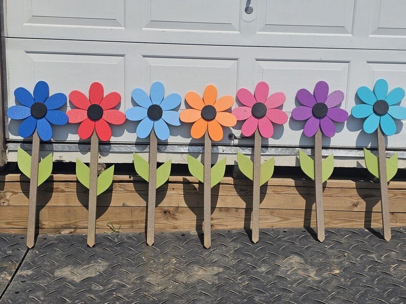 Reclaimed Outdoor Large Poly Flowers, Many Colors to Choose From for your Garden