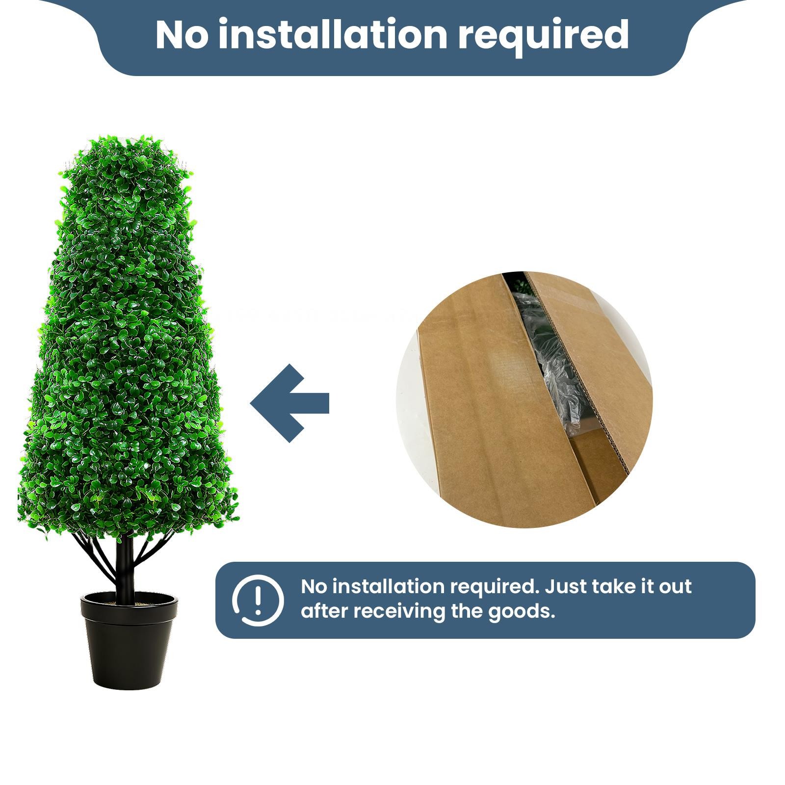 New 4′ Artificial Boxwood Cone Topiary Trees,for Decorative/Indoor/Porch/Garden