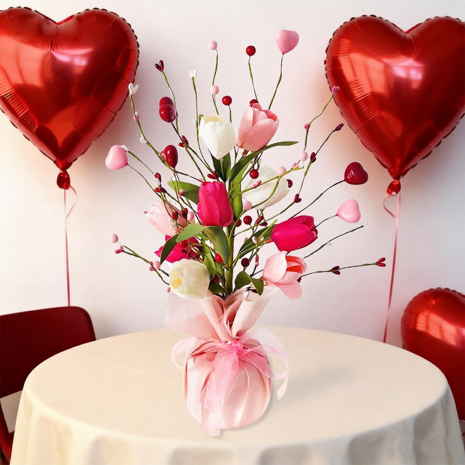 Floral Centerpieces, Artificial Tulips Flowers, Center Table Flower Decoratio…