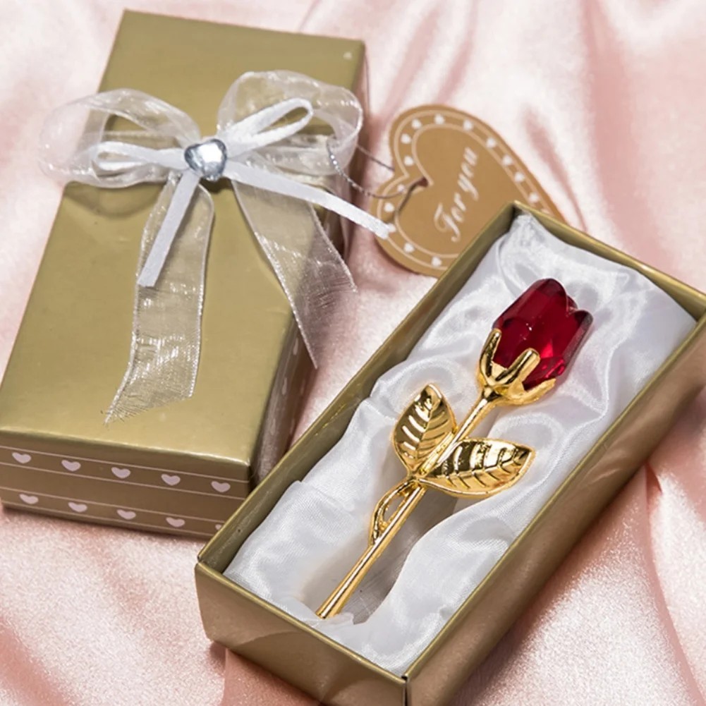 Eternal Red Rose Glass Flower in Gift Box – Romantic Anniversary Valentine’s Day