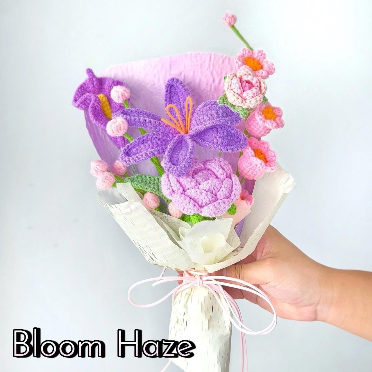 Bloom Haze Handmade Crochet Flower Bouquet Yarn Gift Decor