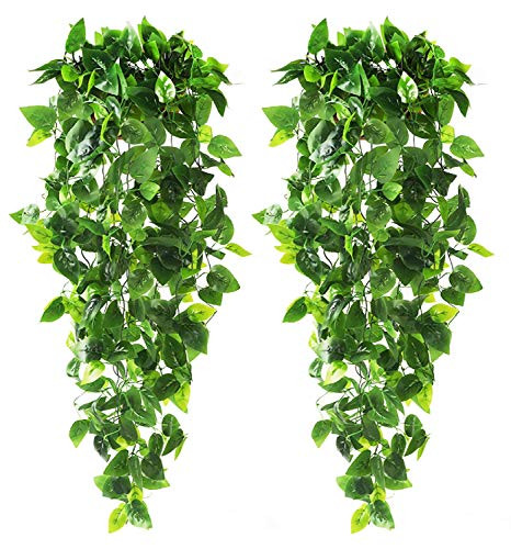 2pcs Fake Hanging Plants 3.6ft Fake Ivy Vine Artificial Ivy Leaves for