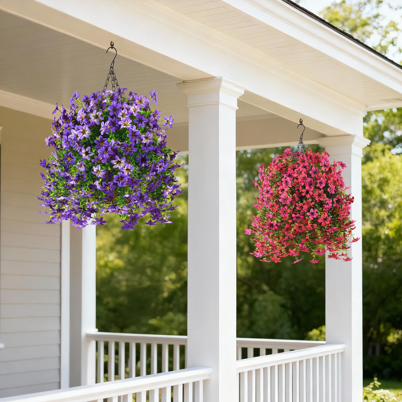 Artificial Flowers for Outdoor Faux Hanging Plants Spring Outside Decor