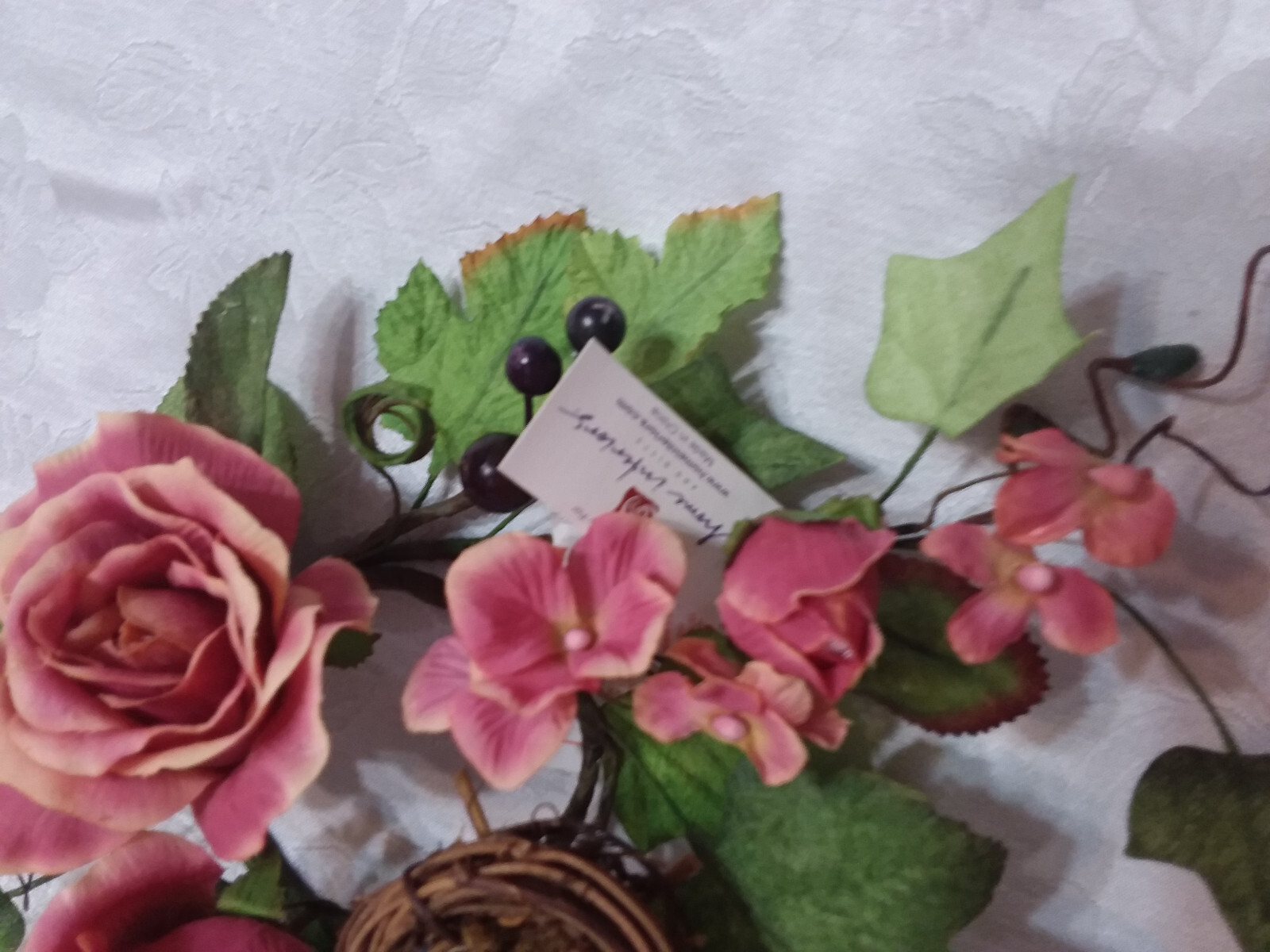 Home Interiors Country Pink Rose Candle Ring with Birdsnest/ NWT/Free shipping