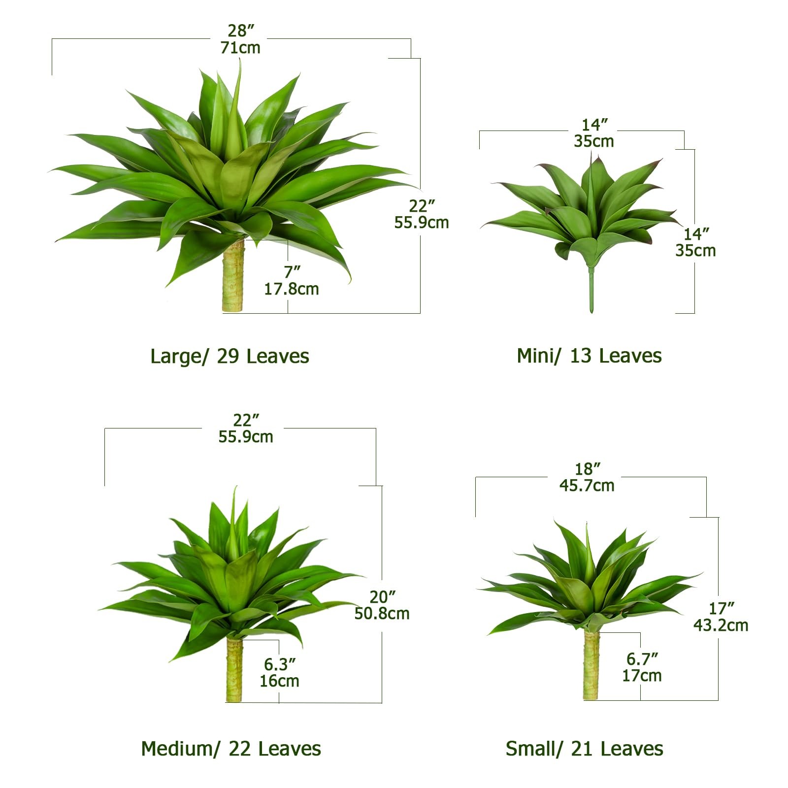 Artificial Agave Plants, UV Resistant Fake Agave Planters for Indoor and Outd…