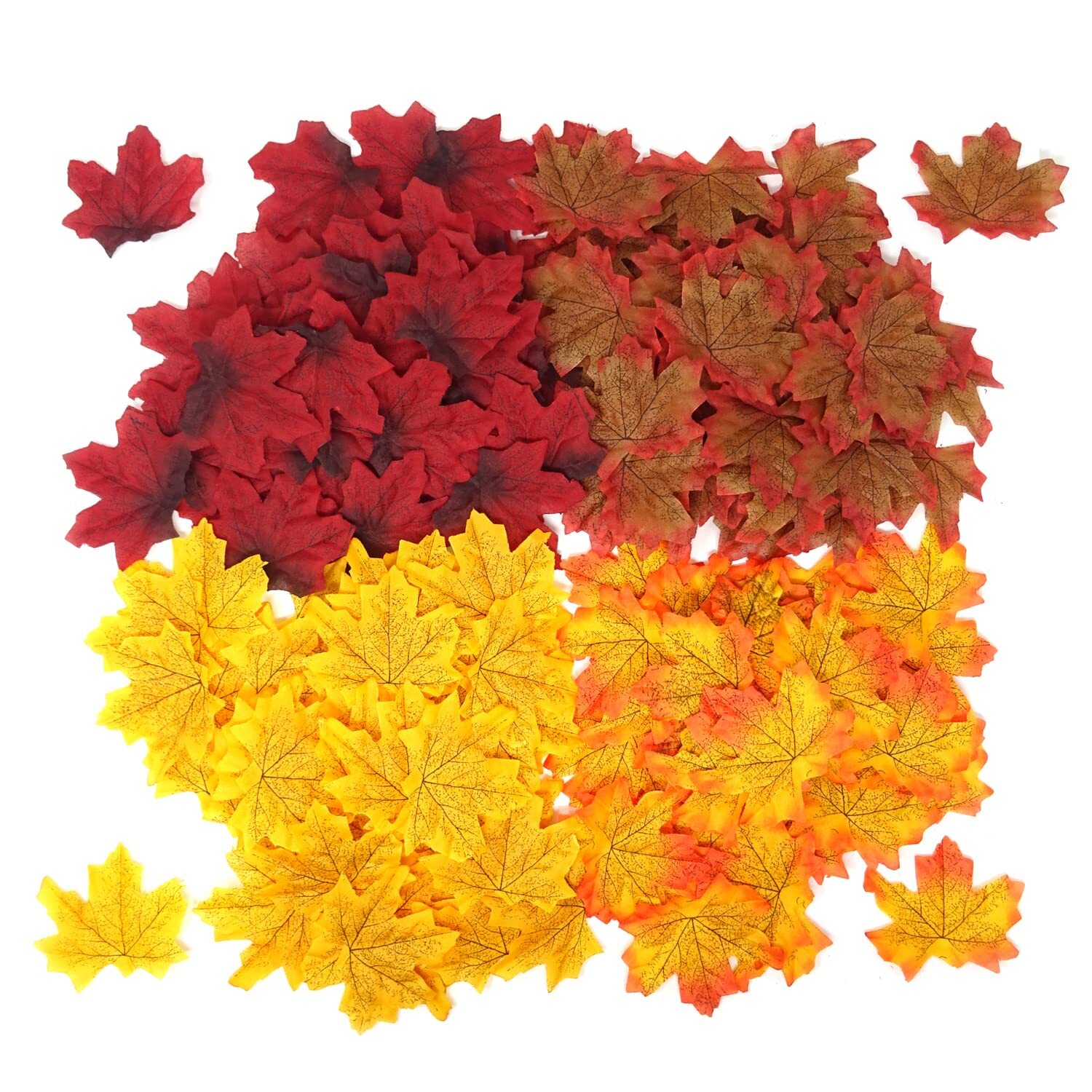 200PCS 8cm/3.1inch Assorted Color Artificial Maple Leaves Fall Leaves for Wed…