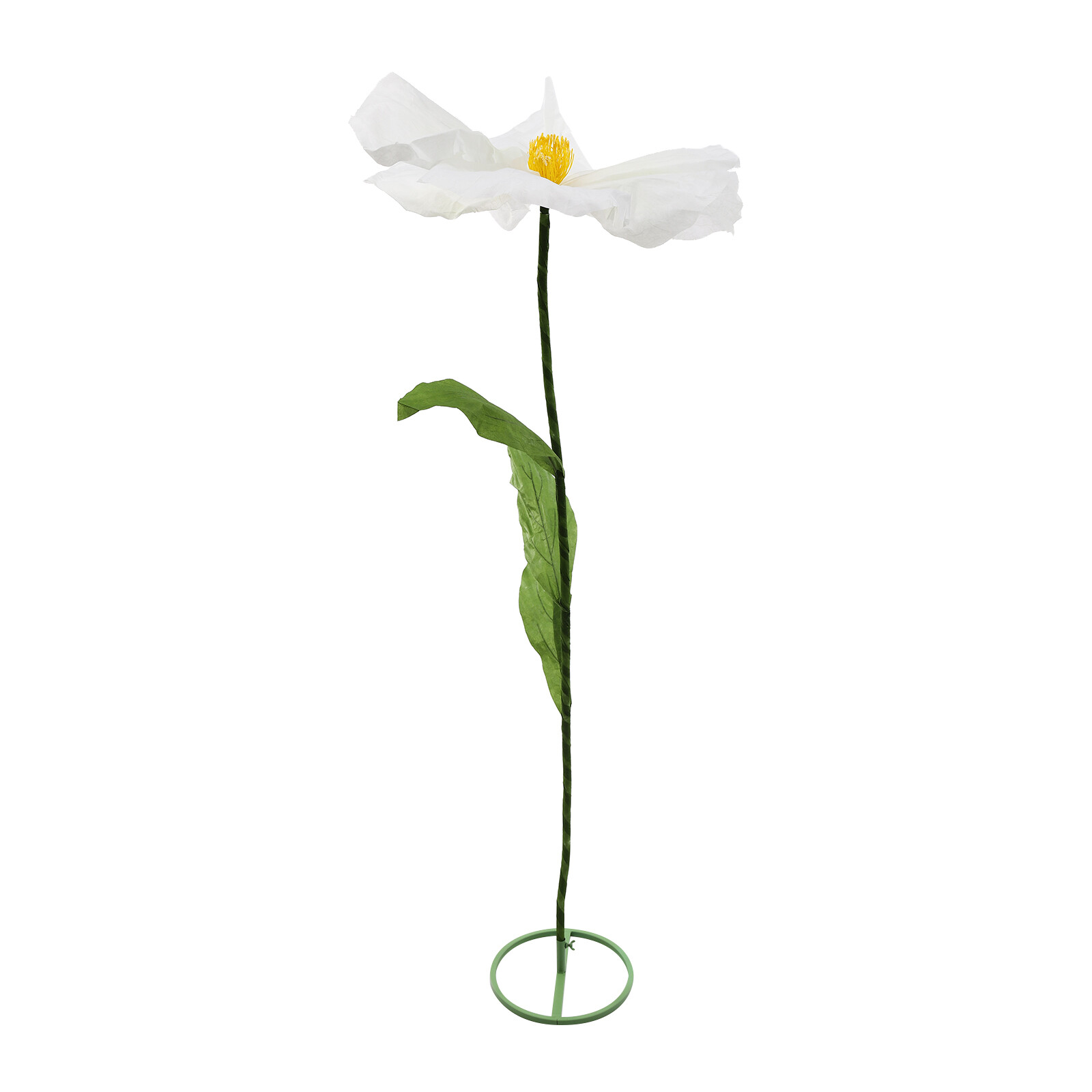 Set of 3 Artificial Flower Free Standing White Corn Poppy Decor Home Wedding
