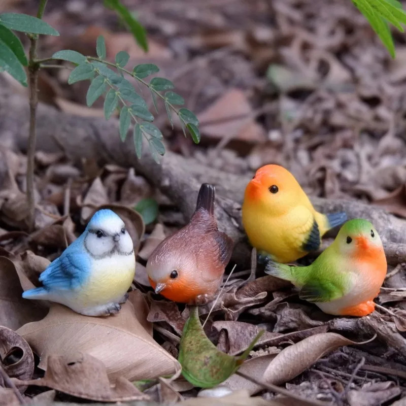 1Pc Outdoor Statues, Robins, Resin Handicrafts, Suitable for Moss Potted Plants/