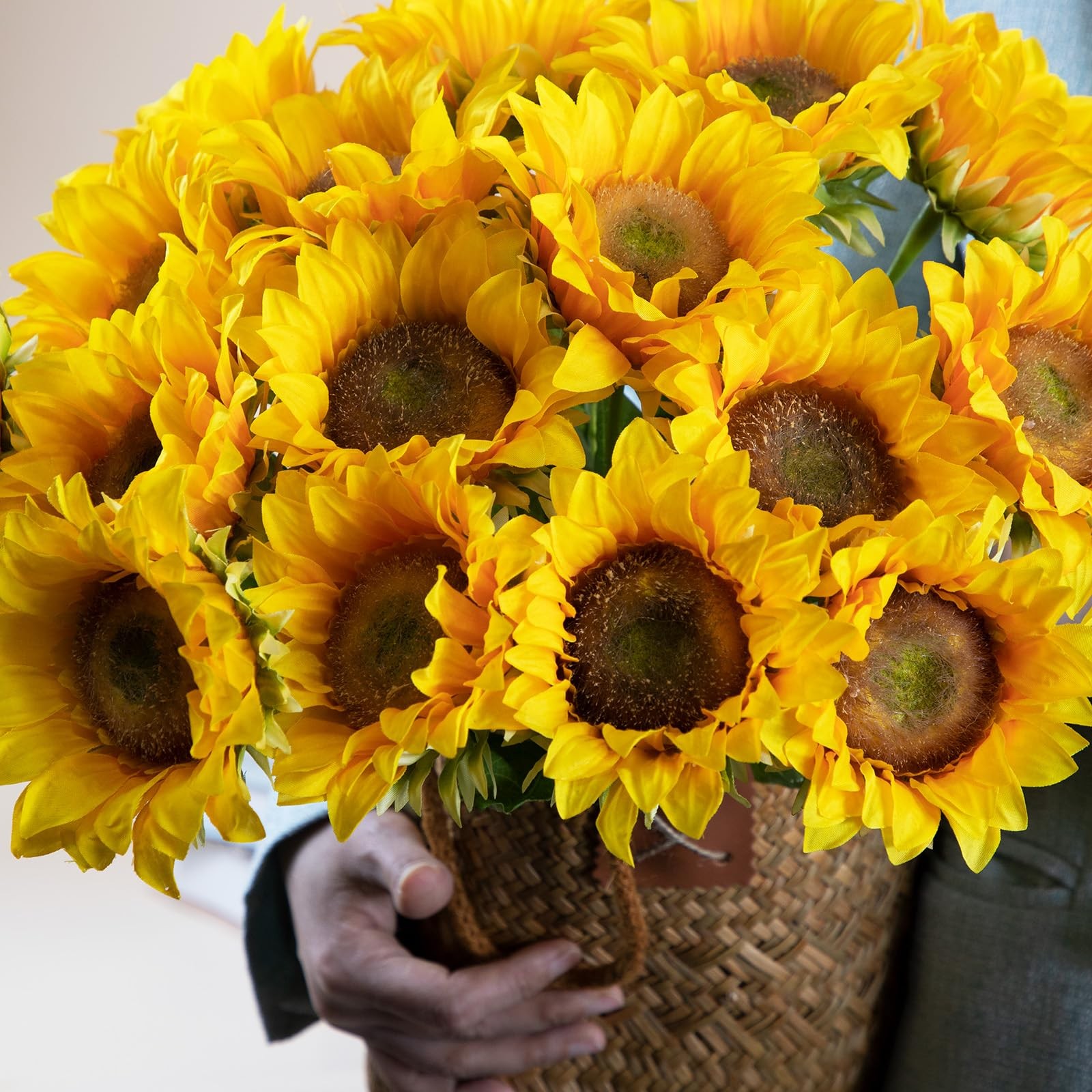 Sunflowers Artificial Flowers with Golden Yellow Long Stem Artificial Flower …