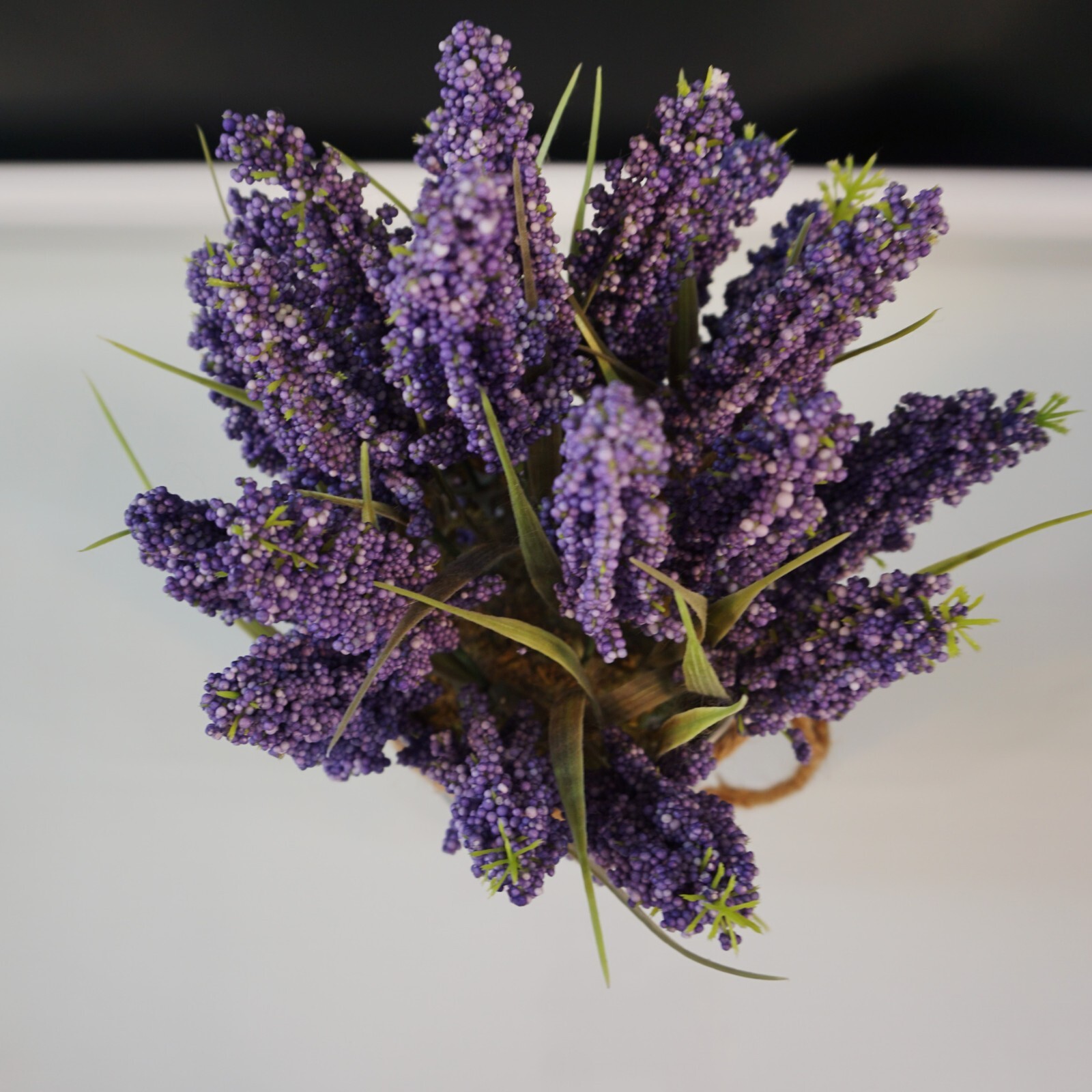 Artificial Lavender Flowers in Metal Tin Arrangment Farmhouse Decor 11 Inch