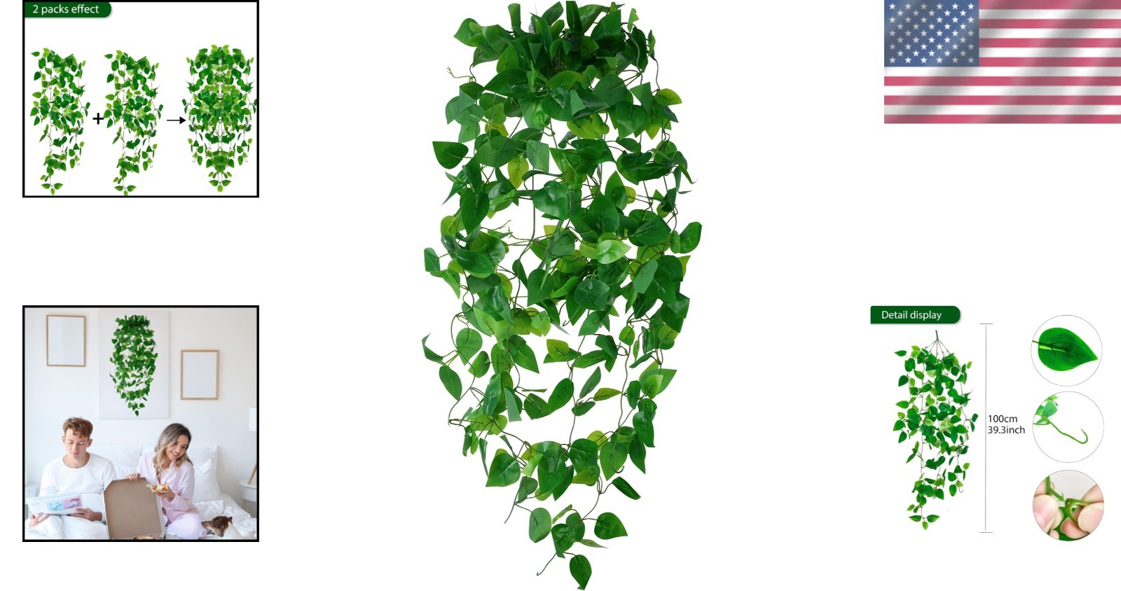 Realistic Artificial Hanging Ivy Plants – Perfect for Weddings and Home Decor