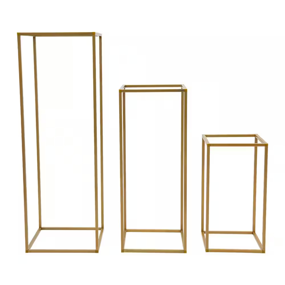 31.5 In. X 11 In. X 11 In. 3 Sizes 12 Pieces Outdoor Golden Metal Wedding Flower