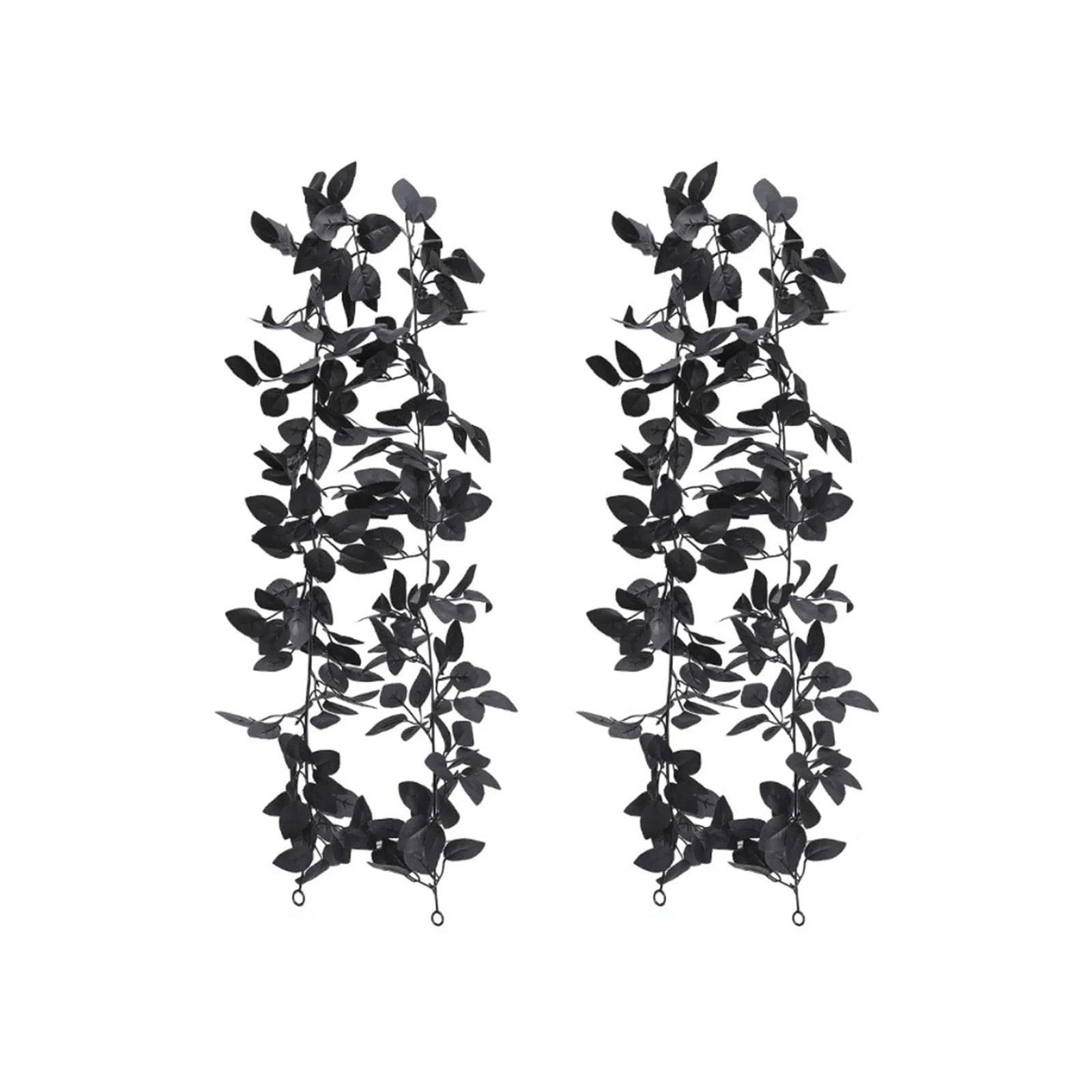 2 Packs 11Ft Artificial Black Rose Leaves Fake Vine for Home, Halloween, Rest…