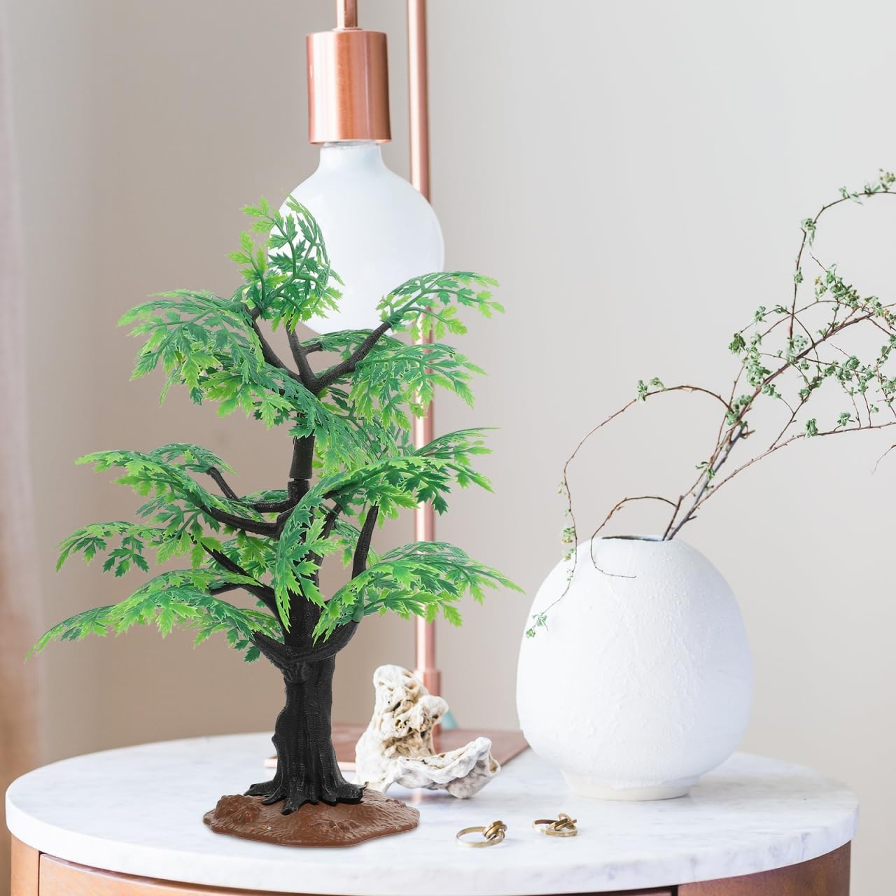 Green Miniature Maple Tree Model 12 Inch Artificial Plant Tabletop Decor