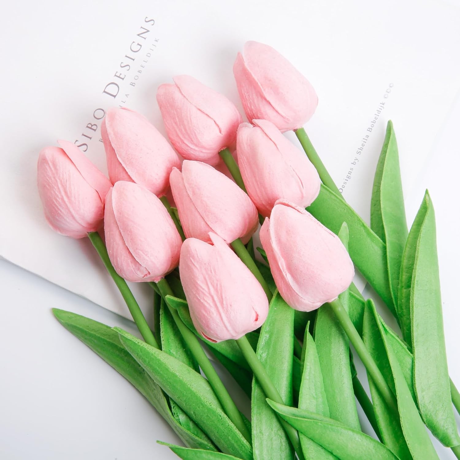 Artificial PU Tulips 10Pcs Real Touch Fake Flower Arrangement Bouquets for Home