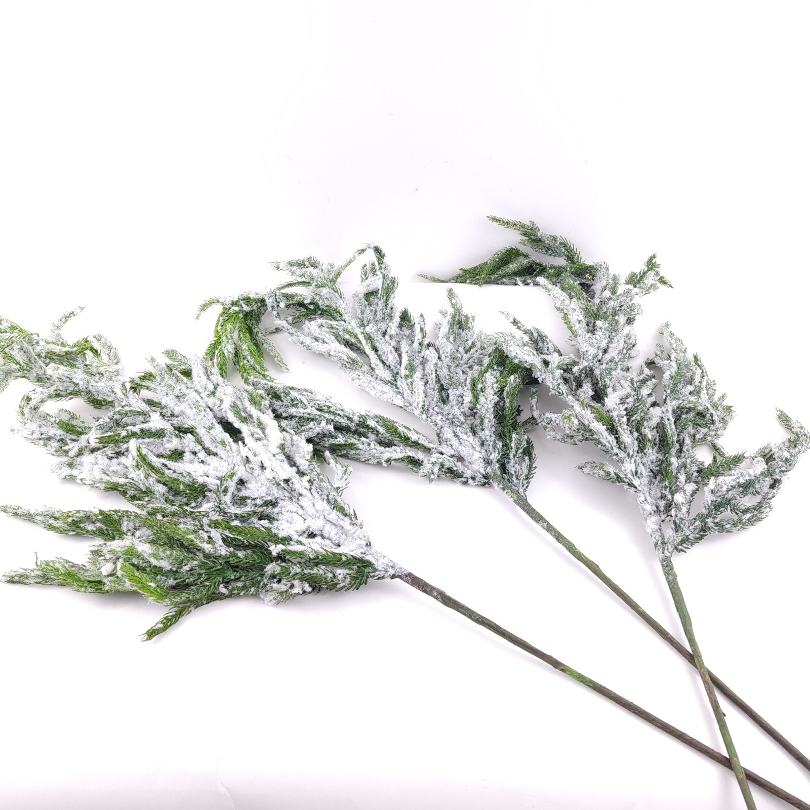 Set of 3 38″ Natural Touch Flocked Pine Stems by Valerie