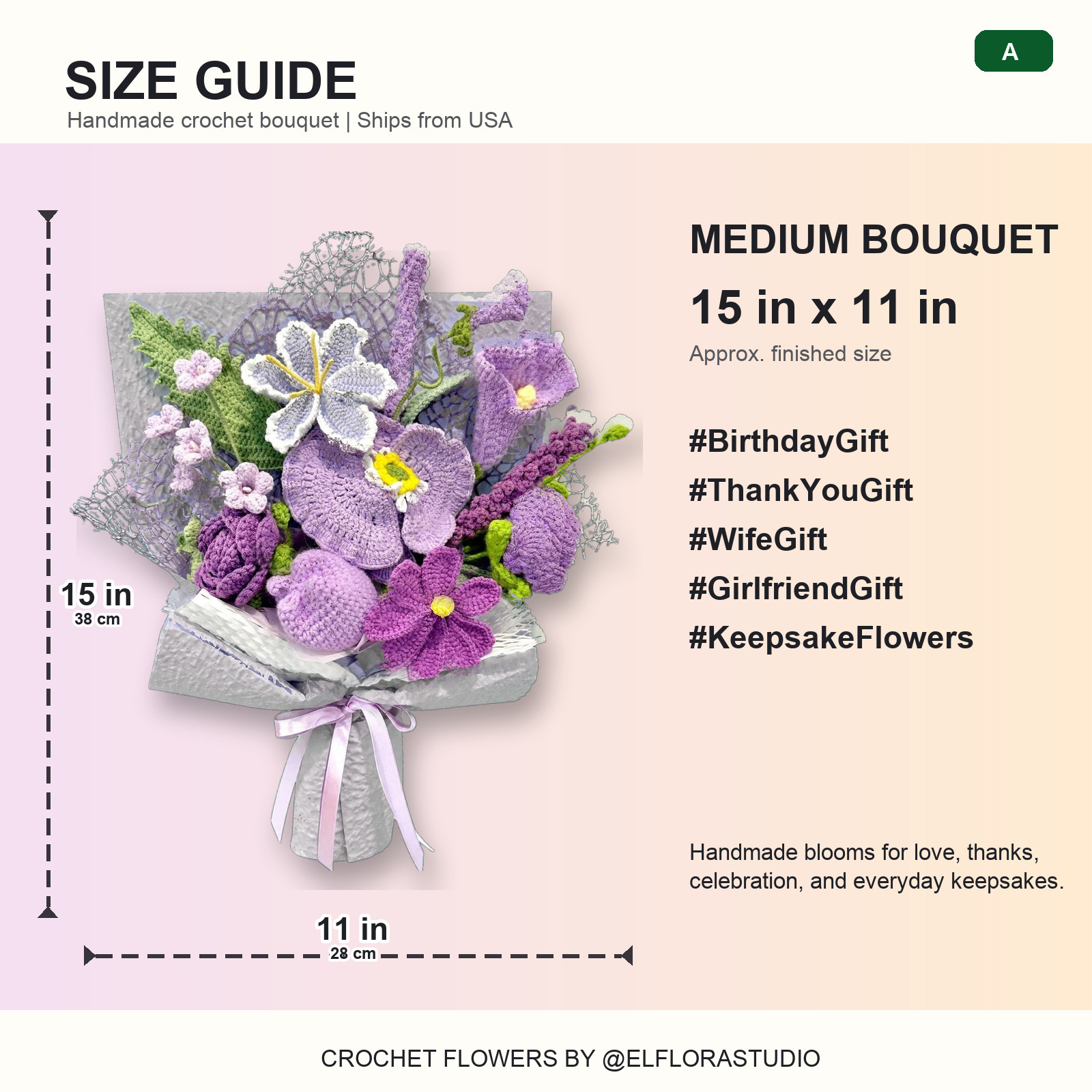 Luna Veil Crochet Flower Bouquet Premium Ready to Gift Home Decor