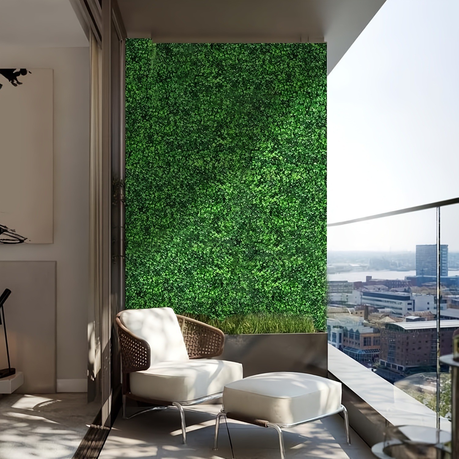 24×16 inch artificial wall grass decoration,12 pieces of yew wood board
