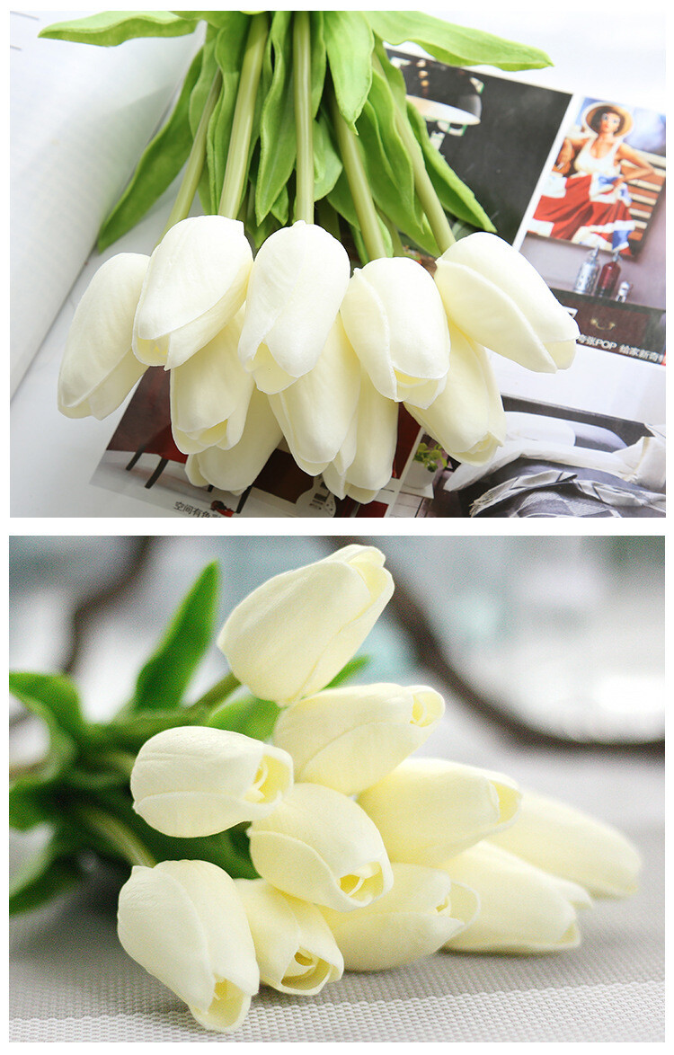 High Quality Artificial Flowers Real Touch Tulip Home Wedding Blossom Mini Tulip