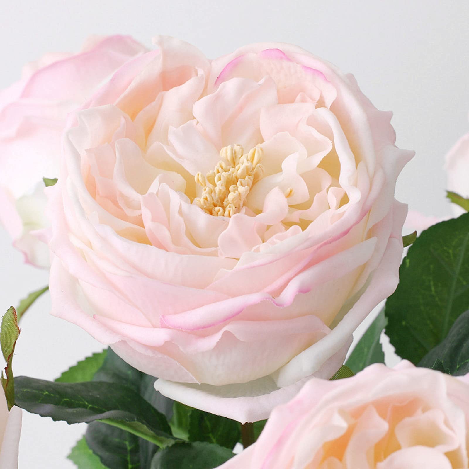 Fake Flowers Light Pink Realistic Roses Bouquet Spring Fall Winter Artificial…