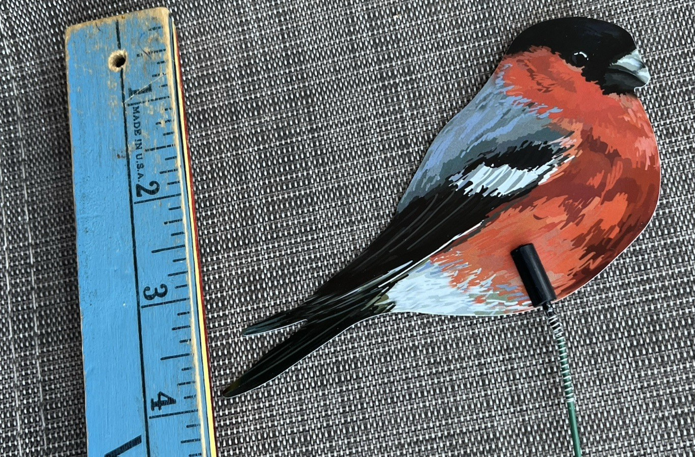 Blue Jay, Red Bird, Chickadee Bird Picks Lot of 3 Plastic Birds on Wire Stems
