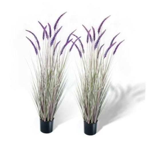 5ft 2-Pack Artificial Veronica Spiked Speedwell Grass, 59in Faux Tall 5FT-2PCS