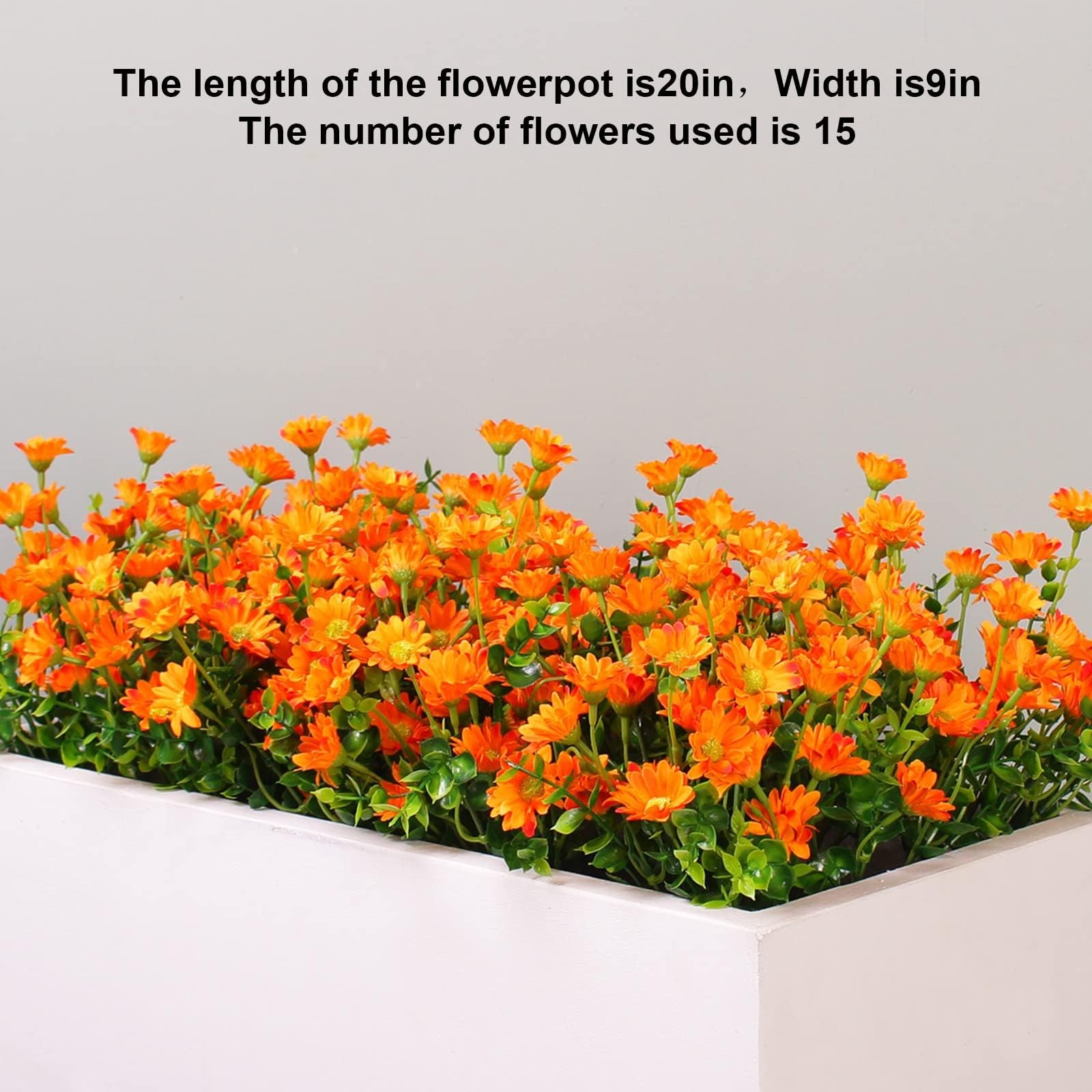 8 Bundles Artificial Flowers for Outdoors Faux Mums UV Resistant Plastic Fall…