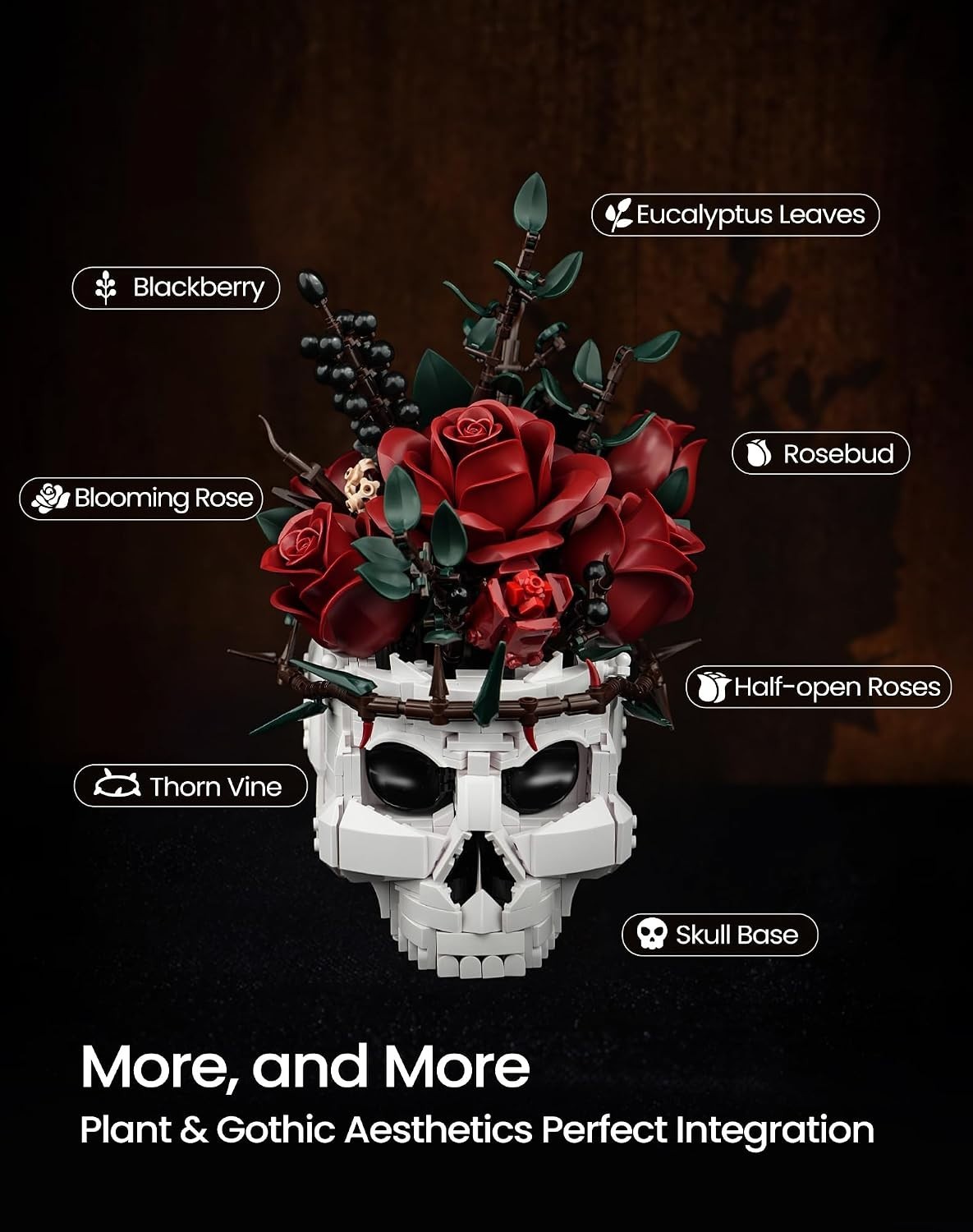 Horror Skeleton Floral Collection Kit for Adults