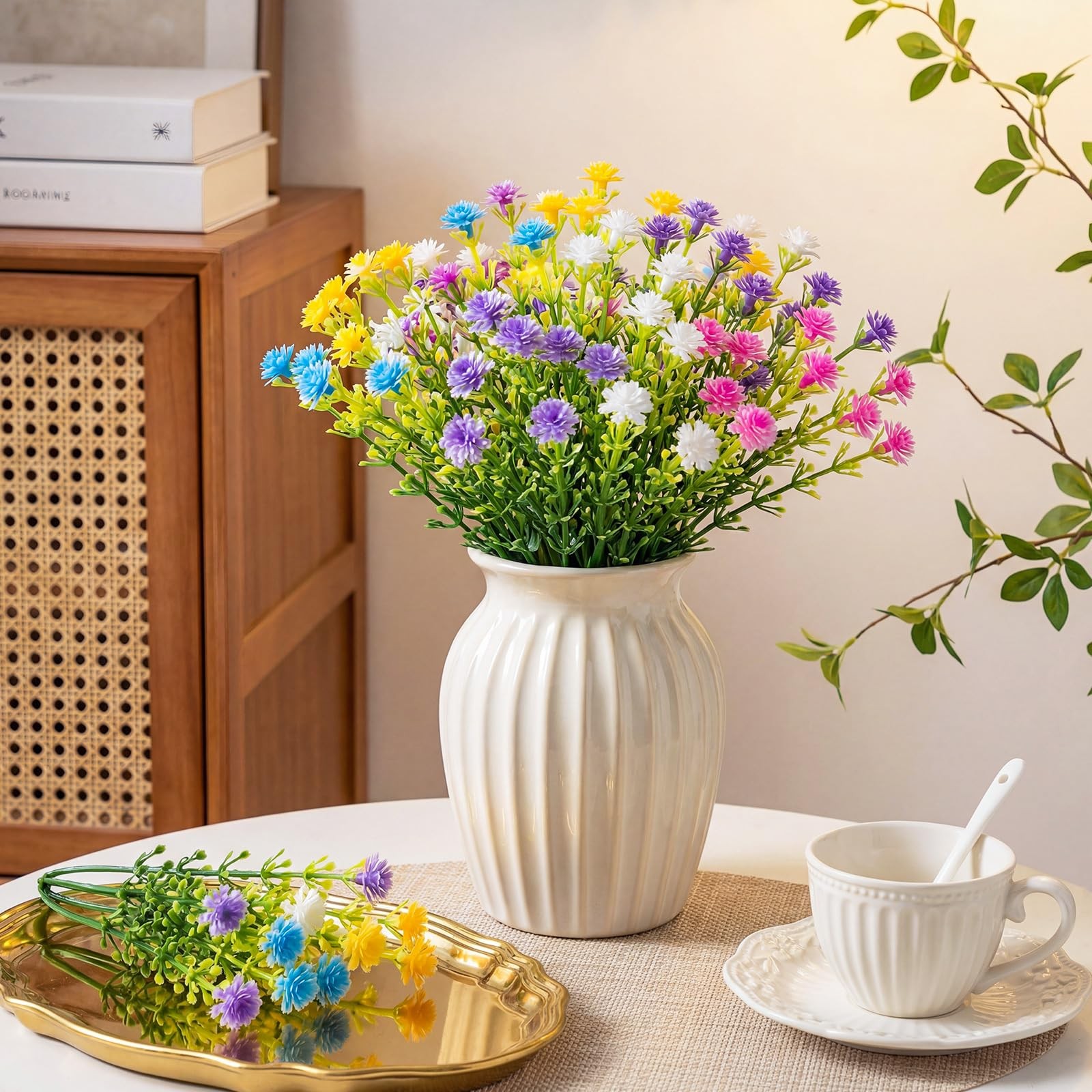 200 PCS Multiple Color 3.74 Inch Baby Breath Artificial Flowers Mini Bulk