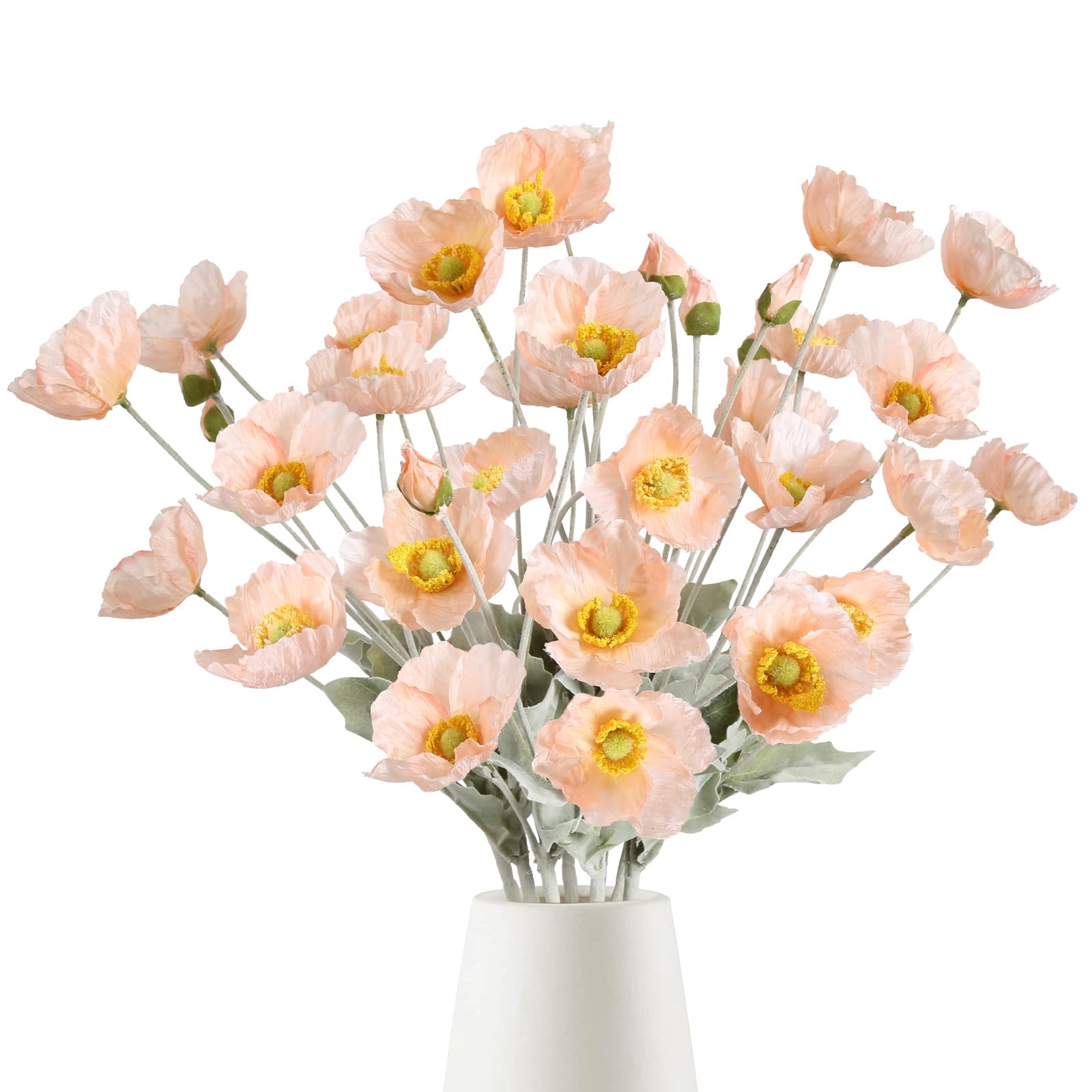 Faux Poppy Flowers,8PCS Artificial Poppy Flowers Silk Poppies for Wedding Bou…
