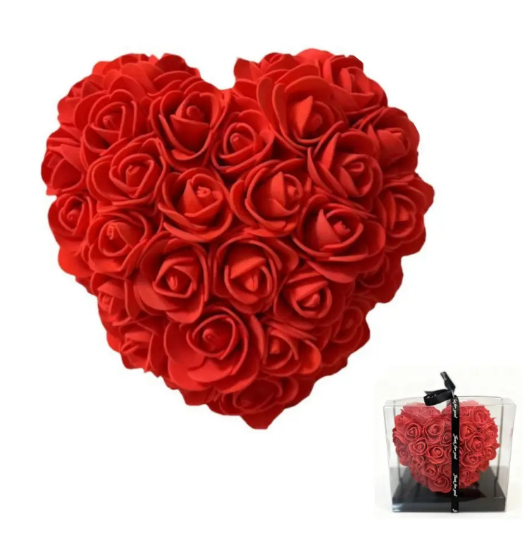 3D Artificial Flower Eternal Rose Heart with Gift Box Valentine’s Mother’s Day