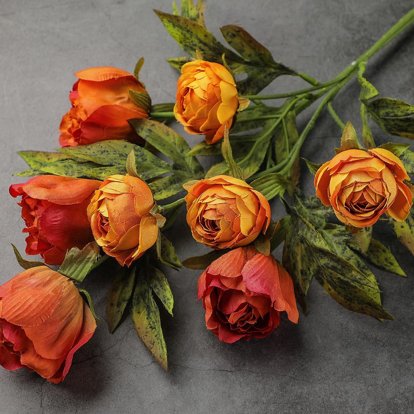 8 Pcs Vintage Faux Peony Stems – Realistic Silk Flowers for DIY Bouquets & Home