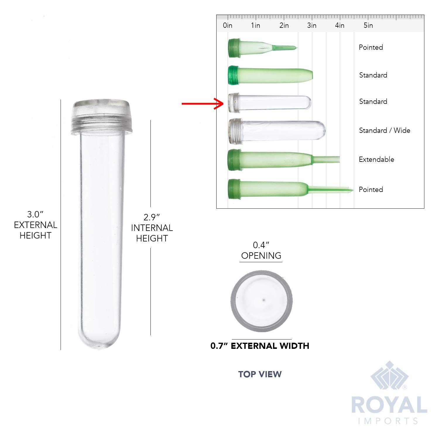 Royal Imports Floral Water Tubes with Caps – 3 Clear Plastic Flower Vials for…
