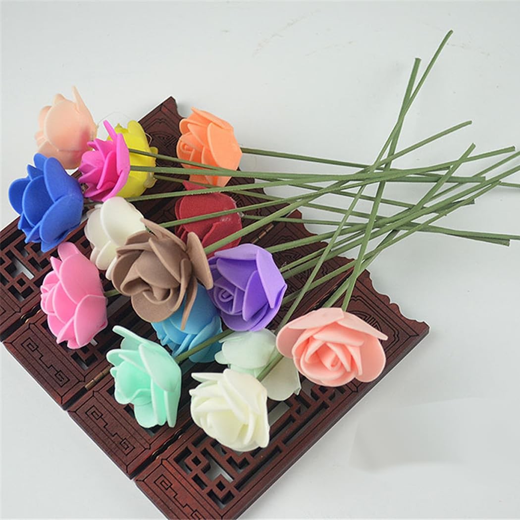 200Pcs 1.37 Inch Mini Artificial Rose Flowers Heads PE Foam Fake Rose Heads f…