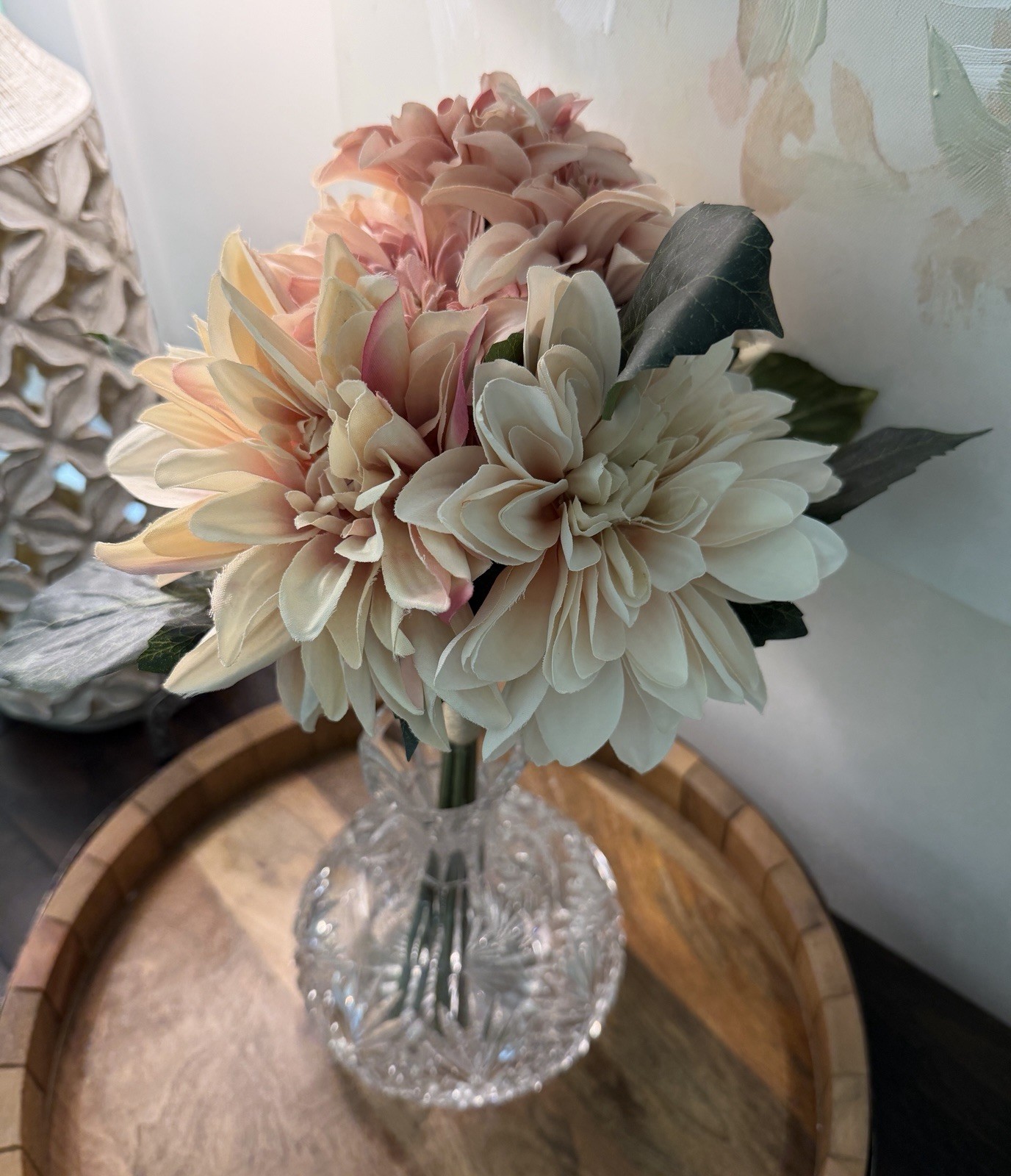 Pottery Barn Faux Dahlia Bundle Bouquet Flowers Only (Vase Not Included) 16”