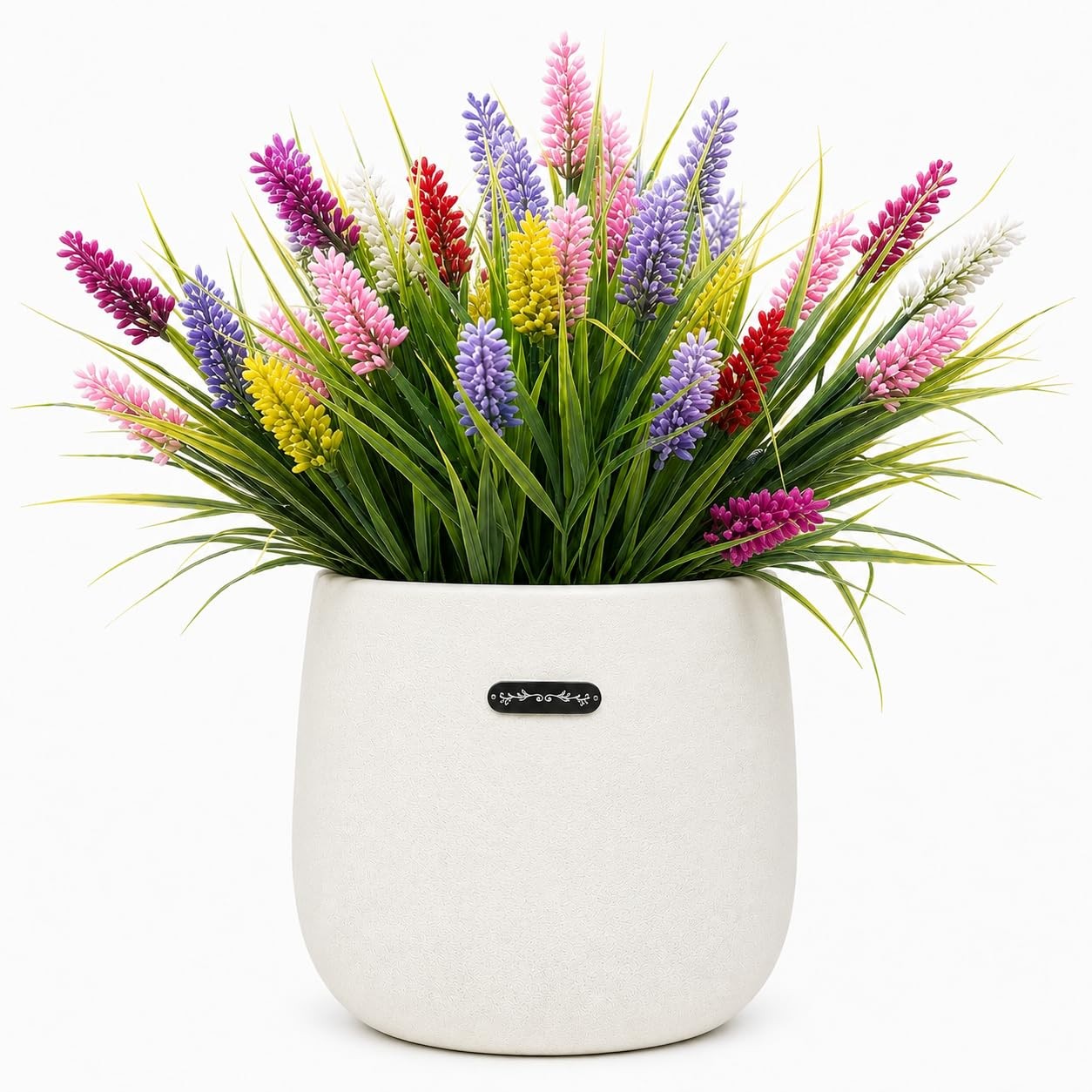 New Best Artificial Monkey Grass with Flowers – Faux Outdoor Plants, 6 Colors UV