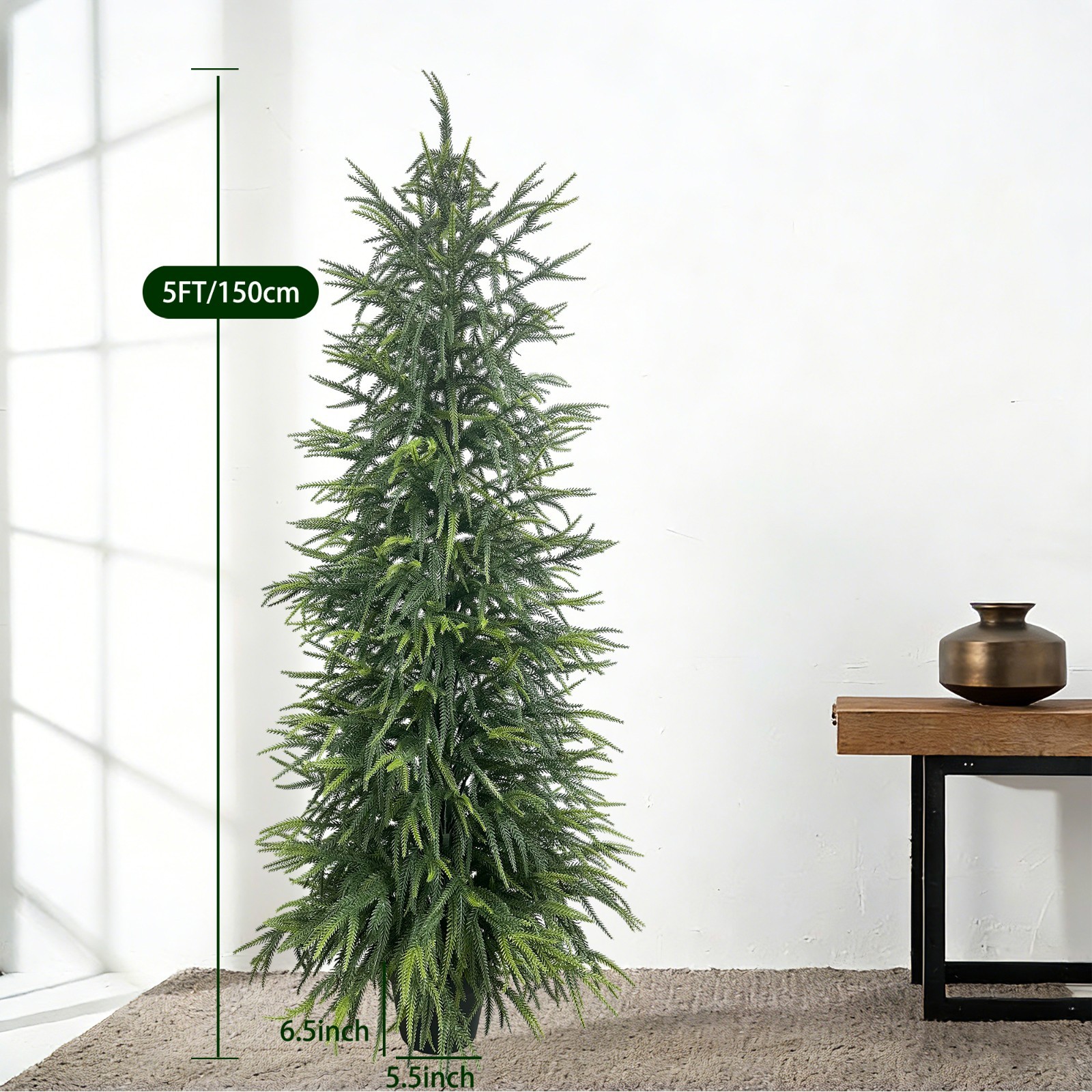 150 cm 2 Pack Artificial Norfolk Pine Evergreen Plant Home and Garden Decoration