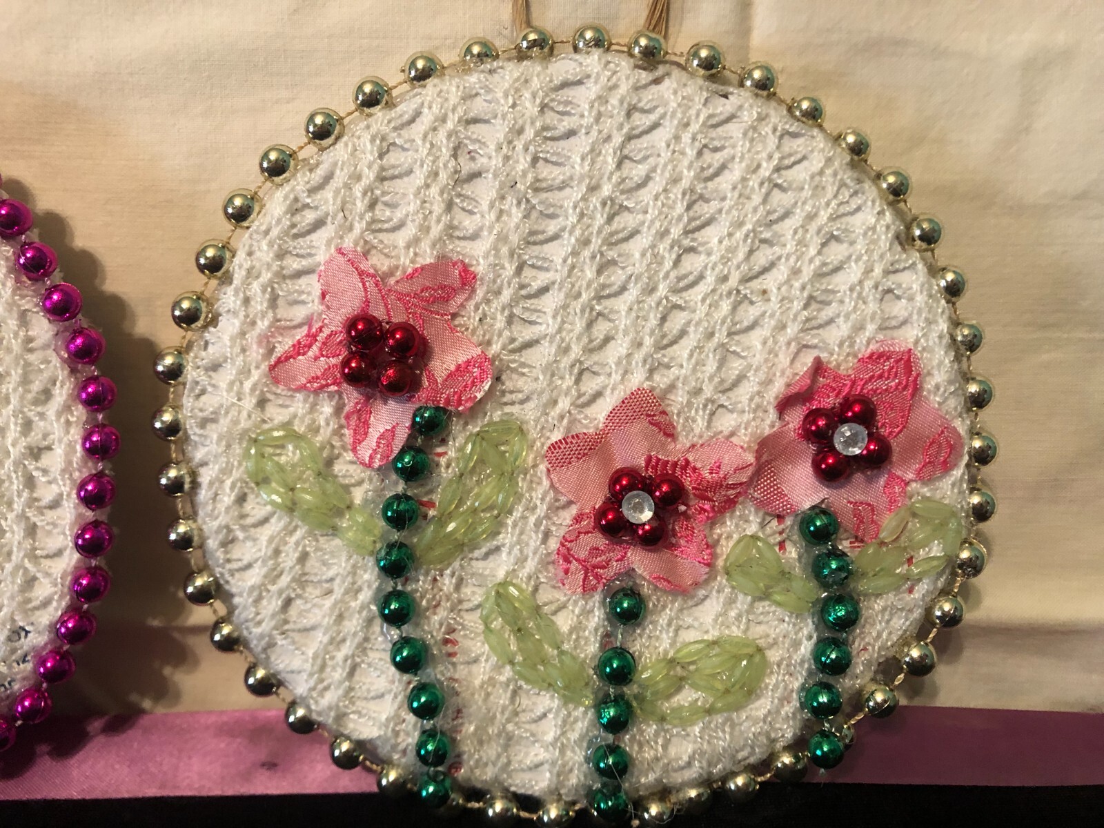 6″ Hand made flower wall décor set of 2 t