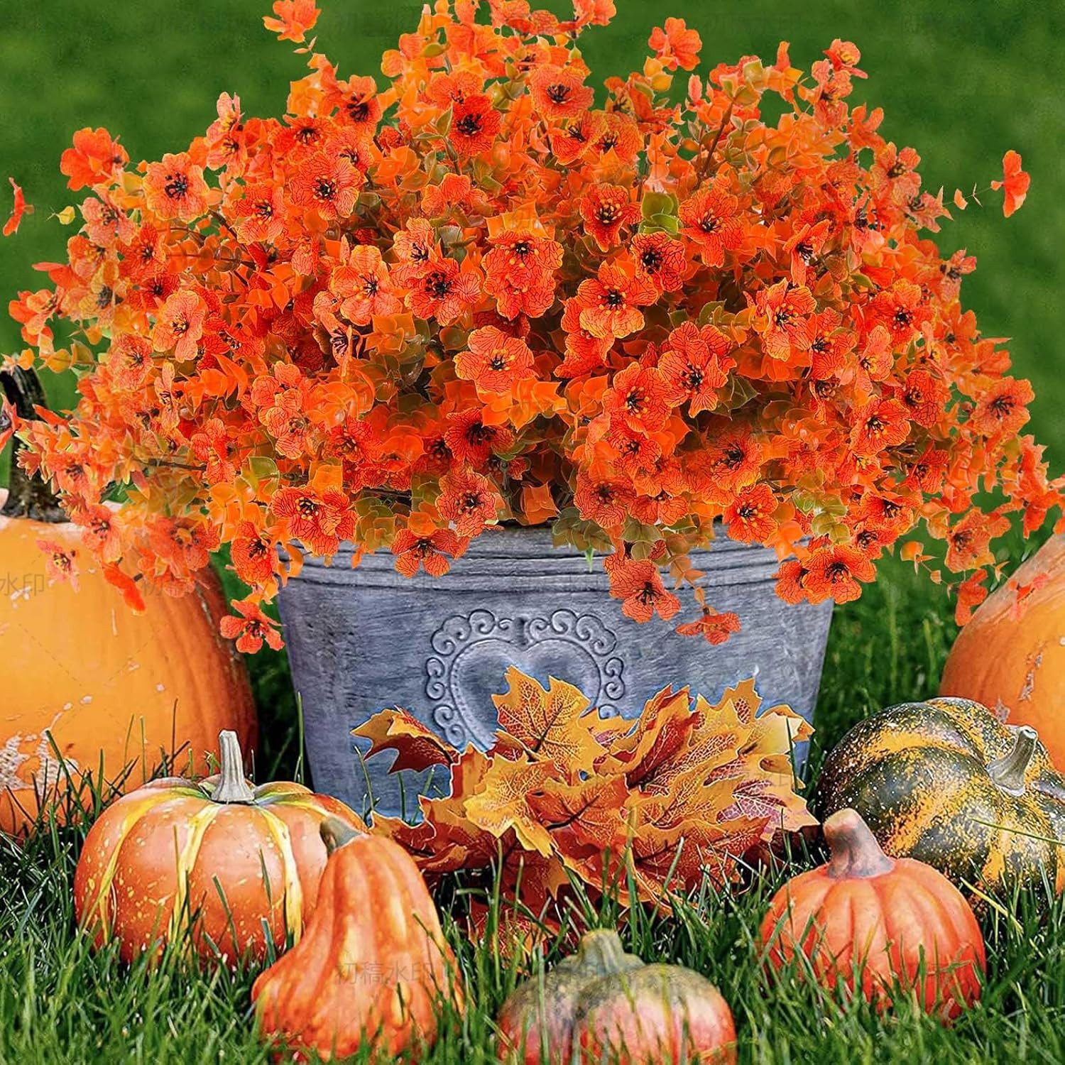 18 Pcs Artificial Mums Flowers Outdoor Plastic Fall Flowers Fake Mums Autumn