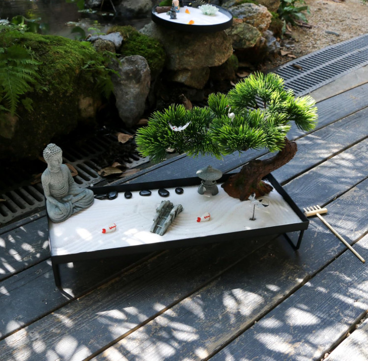 Decoración zen japonesa con jardín de arena y Buda para mesa oficina hogar,Nuevo