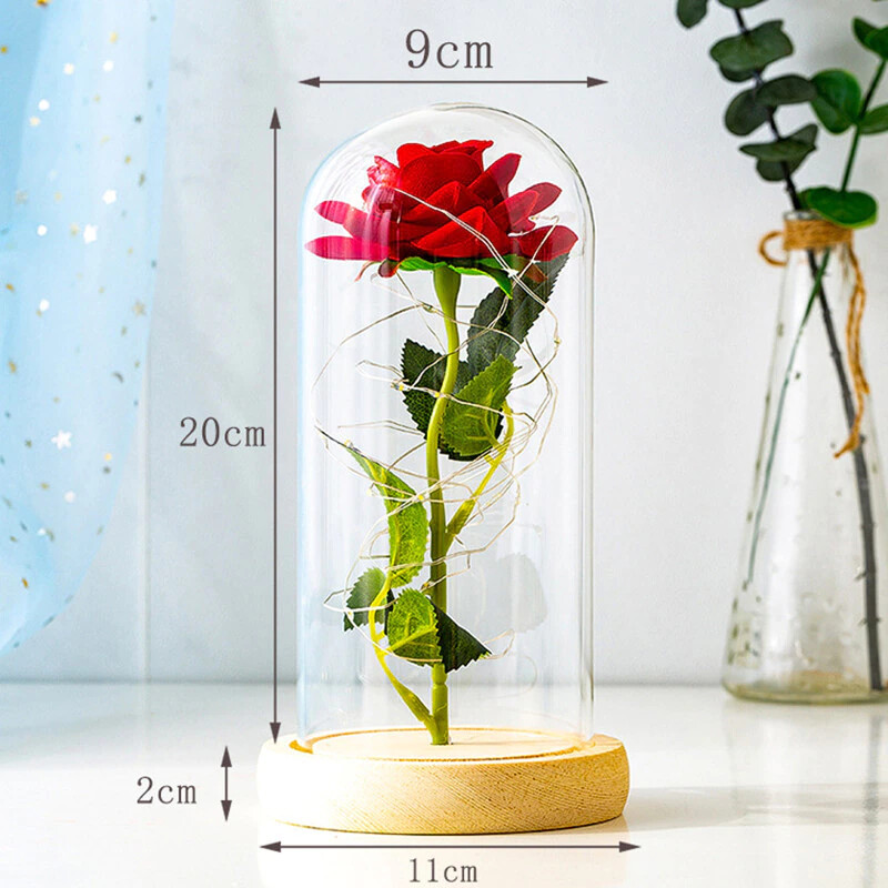 Eternal Rose LED Light Flower In Glass Cover