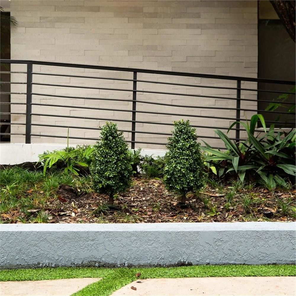 Pemberly Row 2.5ft UV Resistant Boxwood Plant with Integrated Stake (Set of 2)