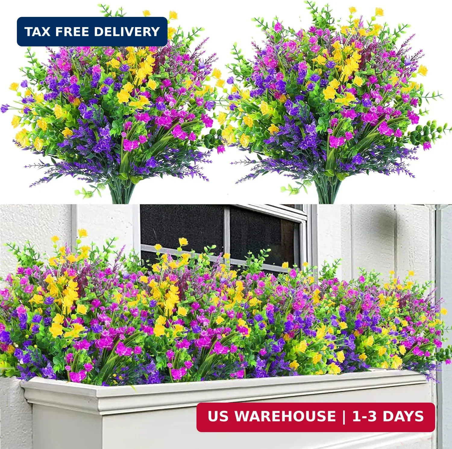 Sggvecsy Artificial Flowers for Outdoors 12 Bundles UV Resistant Boxwood Shrubs