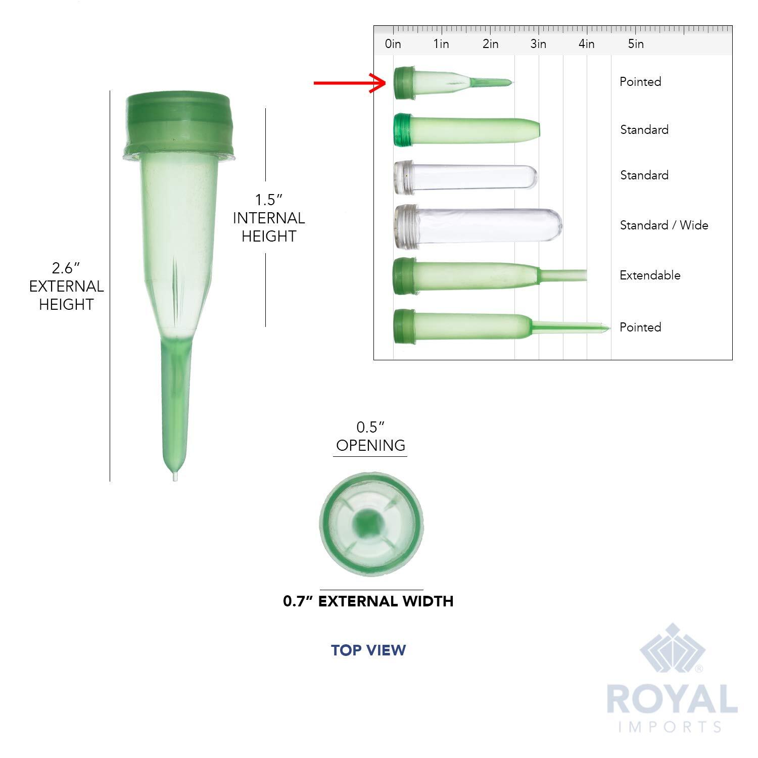 Floral Water Tubes/Vials for Flower Arrangements, Green – 2.5″ (1/2″ Opening)