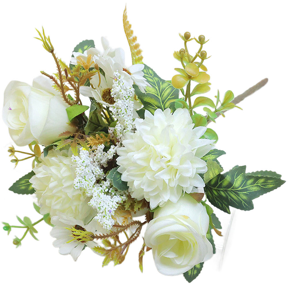 7 Bloom Persian Rose Arrangement Silk Plastic Foam for Wedding Photography