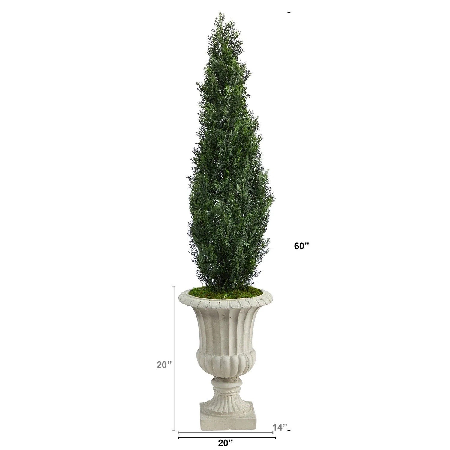 5′ UV Cedar Artificial Tree in Sand Finished Urn Indoor/Outdoor Home Decor