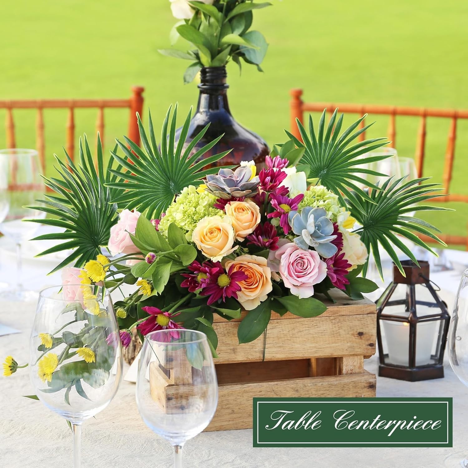 15.75” Faux Palm Leaves – 30 Pcs Ideal for Tropical Wedding Decor & Events