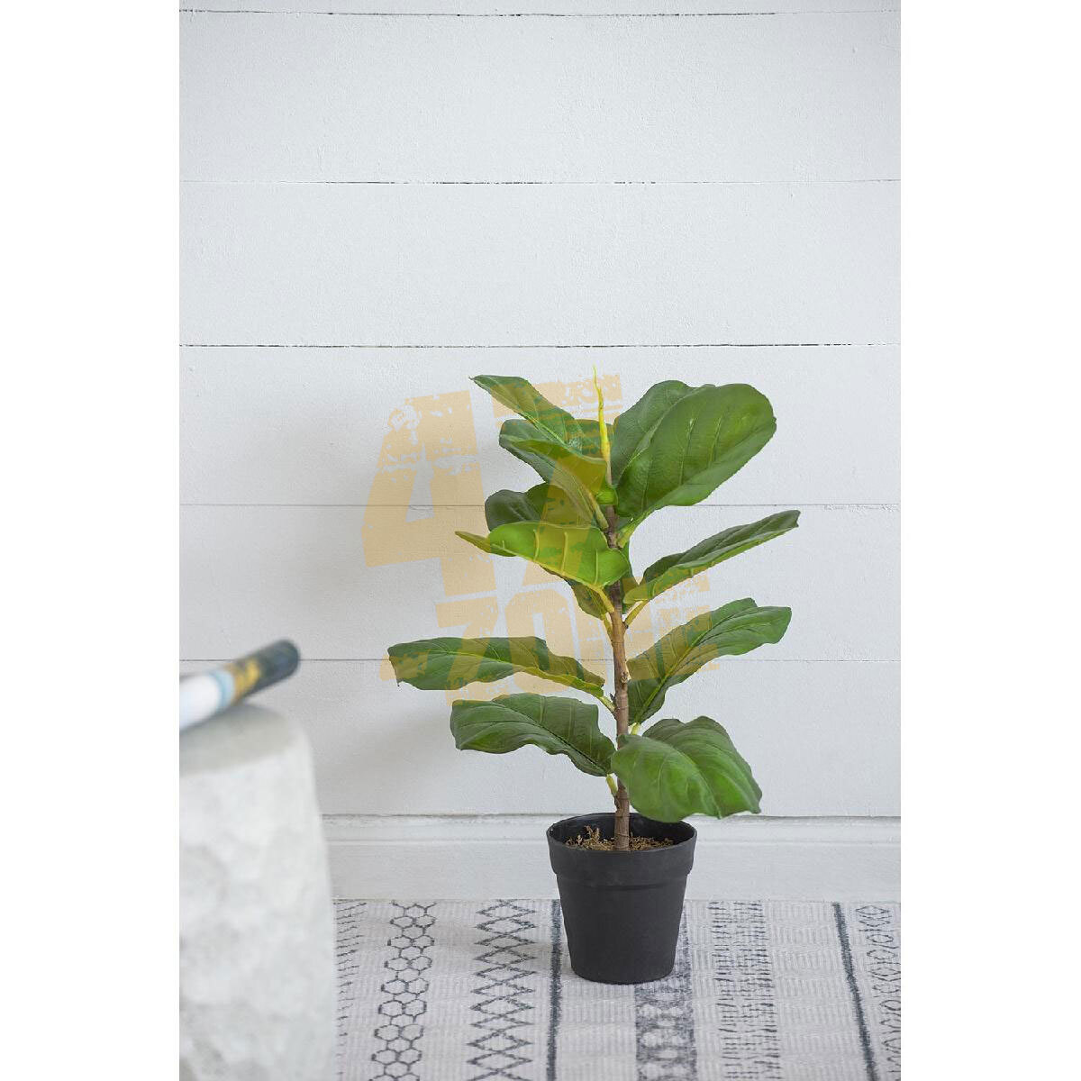 Faux Potted Fiddle Leaf Fig Tree Green Black Artifical Garden Indoor Outdoor