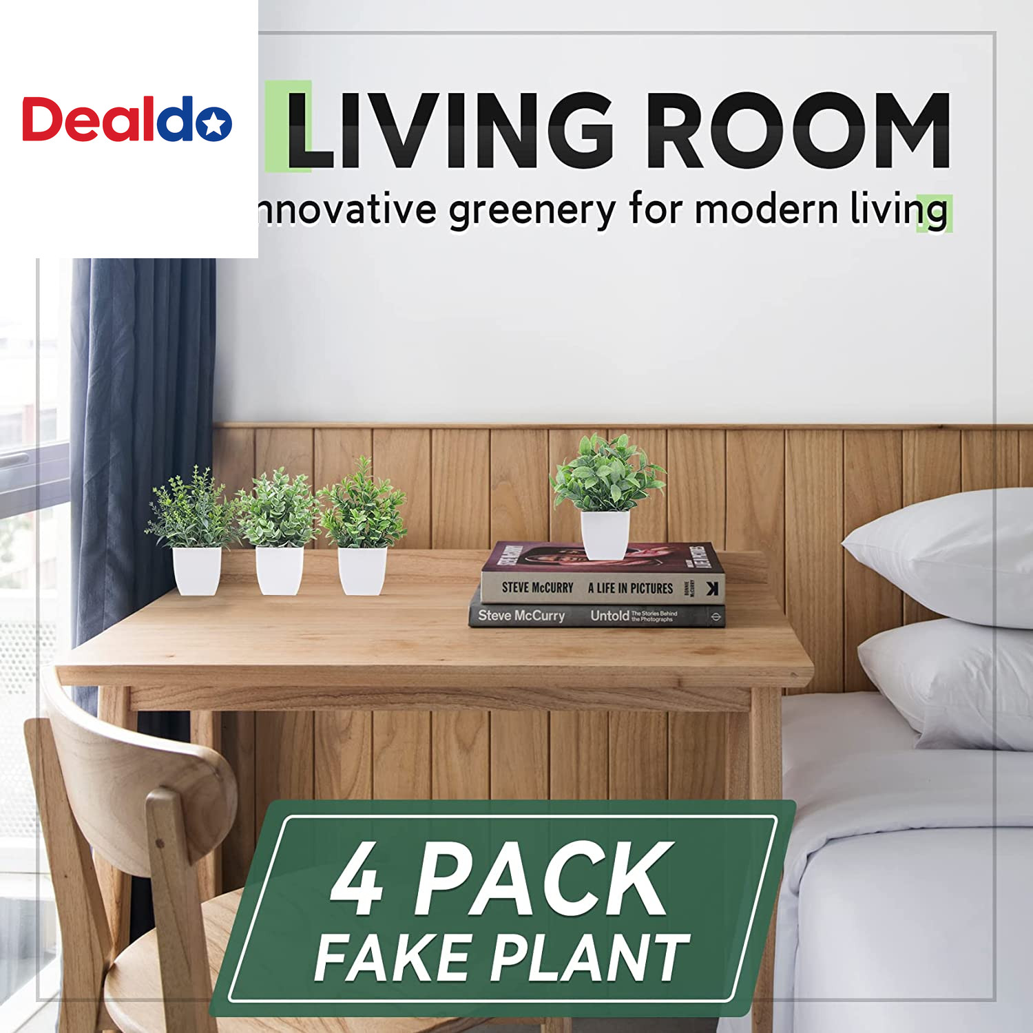 4 Pack Fake Plants Mini Artificial Greenery Potted Plants for Home Decor Indoor